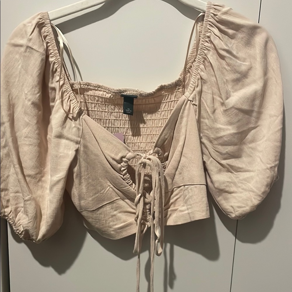 Elegant Cream Puff Sleeve Top